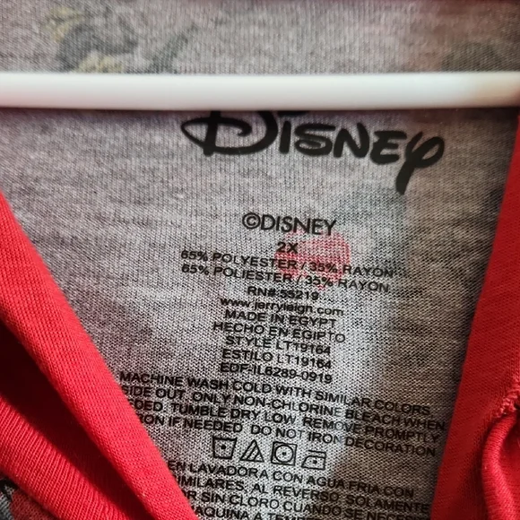 Disney Red and Gray Hooded Top - Picture 2 of 4